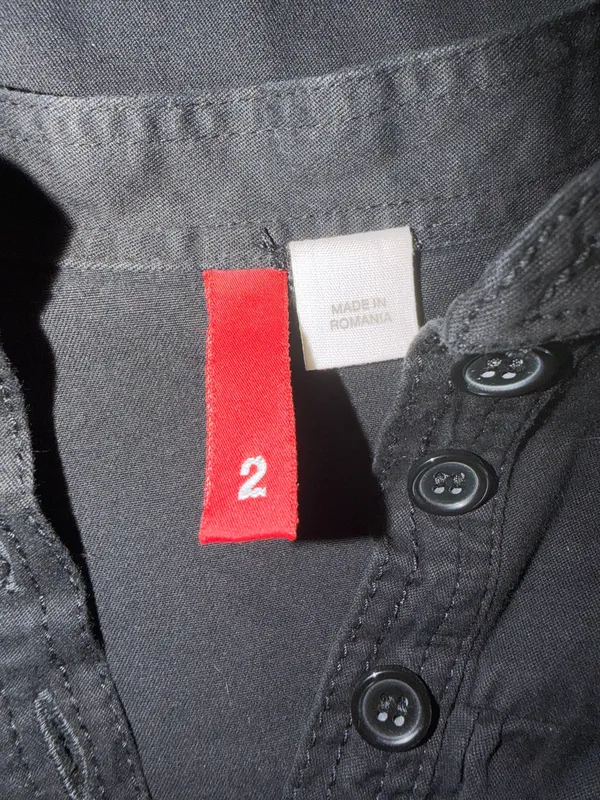 H&M Black Tunic Button Front Dress  - Image 6