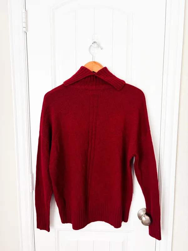 VICI Burgundy Wool Blend Cowl Neck Sweater Size Small NWT - Image 2