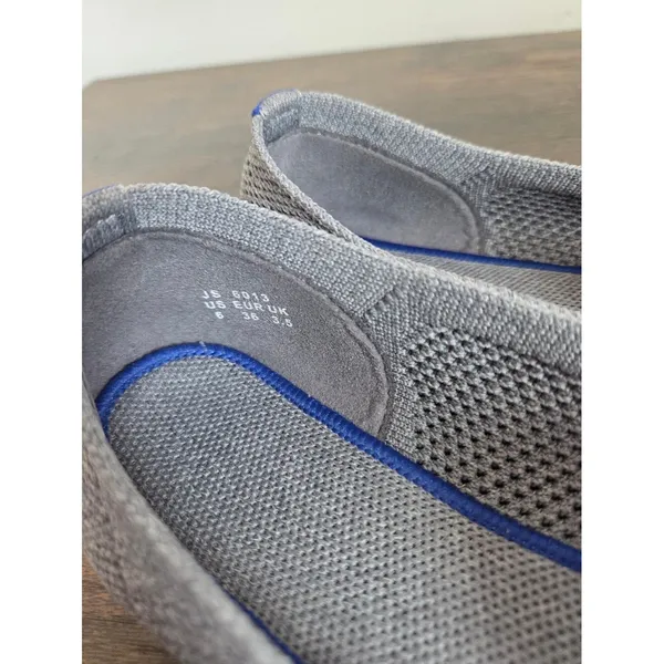 Gray Knit Pointed Toe Ballet Flat Shoes Slip On Preppy Comfy Office School 6 - Image 8