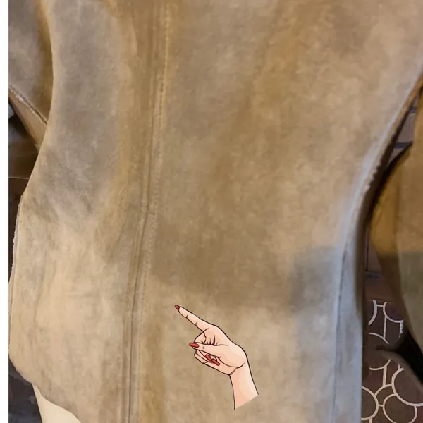 Vintage Y2k Gap Tan Suede And Cream Faux Shearling Lined Jacket (M) - Image 10