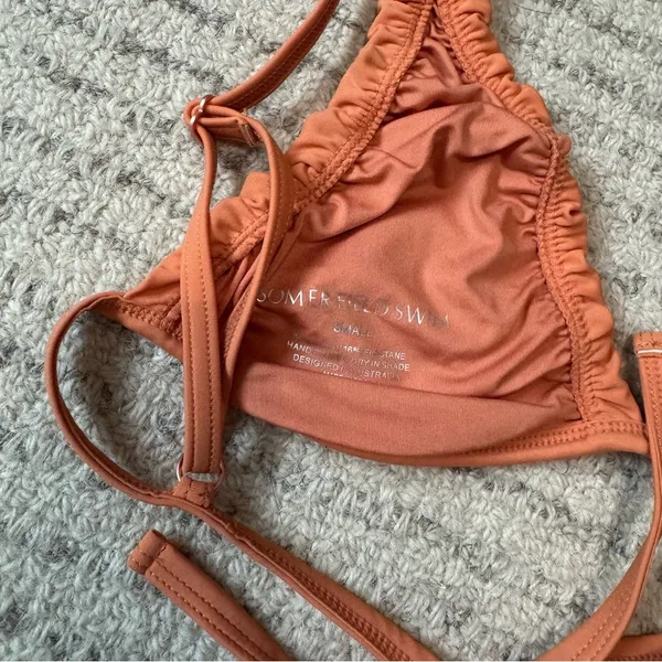 Somerfield swim Triangle Bikini Top NWOT Orange - Image 2