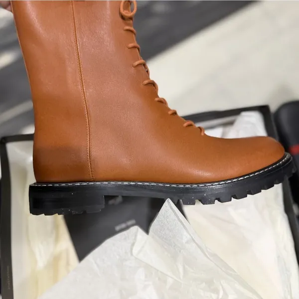 NIB J. Crew Gwen lug-sole leather lace-up tall shaft boots, New - Image 4