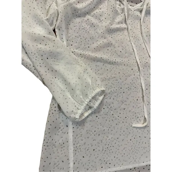 Anthropologie Dylan white‎ eyelet blouse sz M - Image 8
