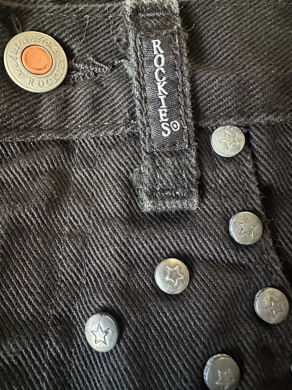 Vintage Rocky Mountain Jeans (Rockies) Black Studded High Rise 23x36 Long - Image 6