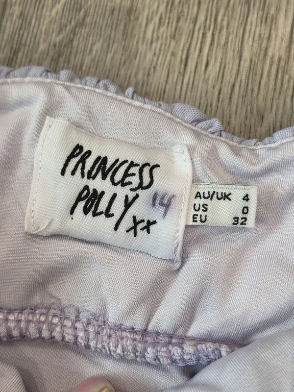 Princess Polly Lavender Ruched Mini Dress Spaghetti Strap Elastic Bustline Sz 0 - Image 4