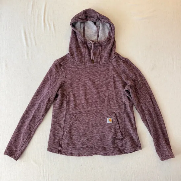 Carhartt Newberry Cowl Hoodie S Deep Wine Gorpcore Workwear - Image 7