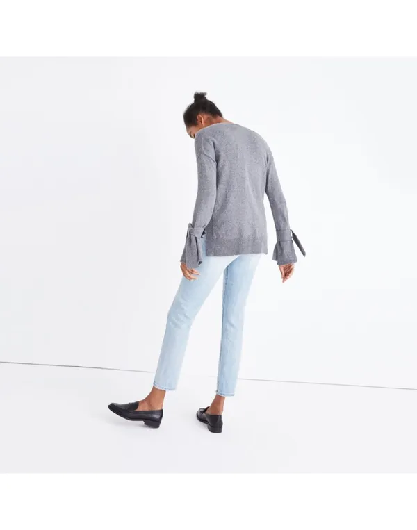 Tie-Cuff Pullover Sweater M - Image 4