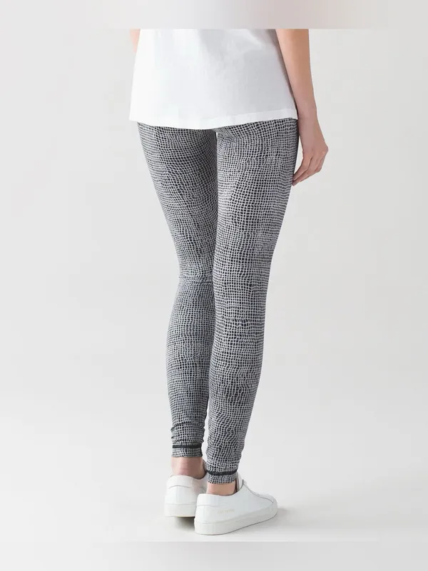 Lululemon Wunder Under Pant III Fall Net White Black‎ Leggings Size 2 - Image 2