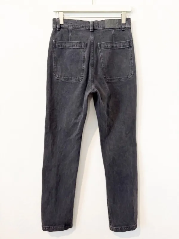 Madewell The 90s Straight Jeans Size 26 Camplin Black High Rise Utility‎ Grunge - Image 11
