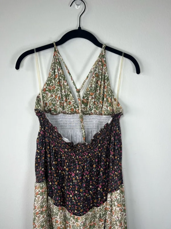 Romeo & Juliet Couture Floral Patchwork Maxi Dress Neutral Cottagecore Boho Med - Image 8