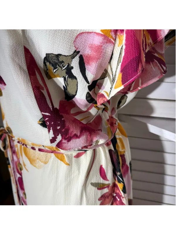 IZ Byer Y2K dress maxi floral boho short sleeve fairy whimsical cottage Derby L - Image 11