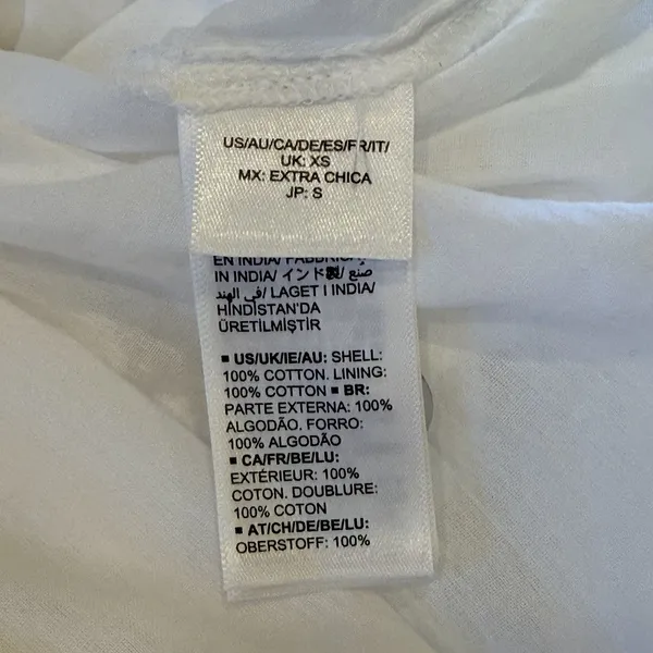 The Drop White Boho Cottage Eyelet Tiered Maxi Dress Size XS Cotton Coastal - Image 9