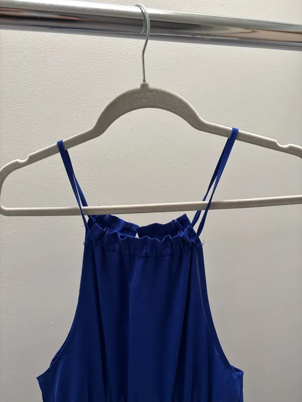 SHEIN Cobalt Blue Halter Tie Back Maxi Dress - Image 2