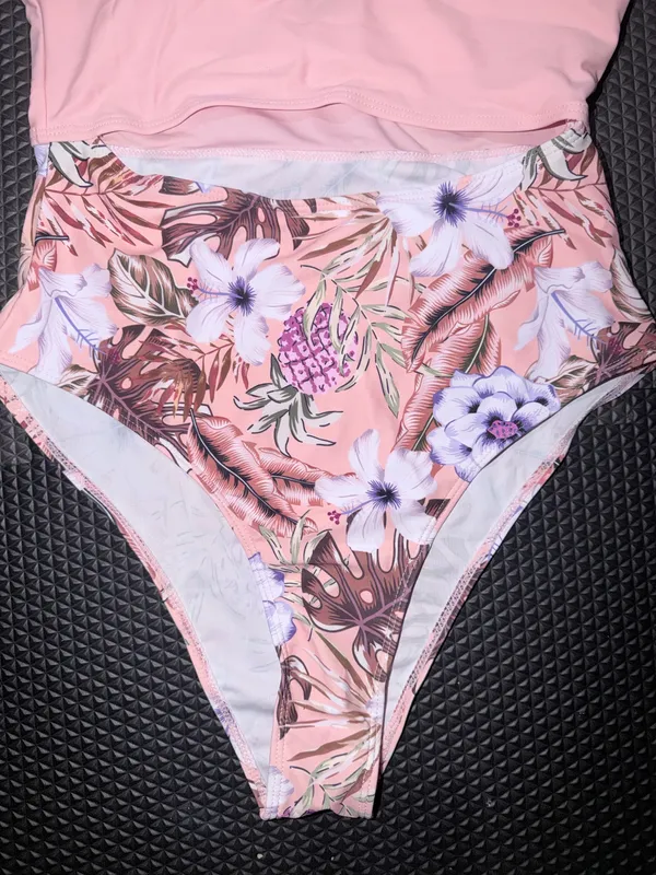 SHEIN Swim Summer Beach Random Floral Print Cut-Out One Piece Swimsuit - Image 9