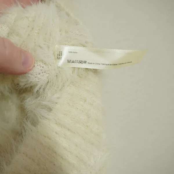 Free People FP One Ivory Fuzzy Knit Cropped Sweater Cozy Oversized Soft - Image 7