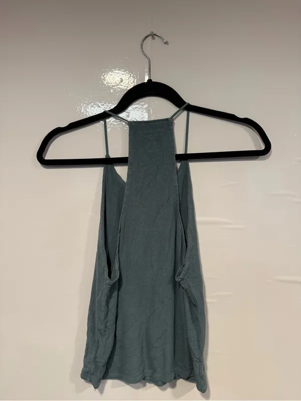 American Eagle Outfitters Green Teal Ribbed Soft and Sexy Cami Tank Top - Image 3