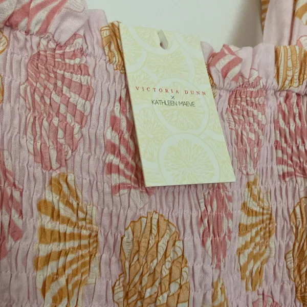 Victoria Dunn x Kathleen Maeve Taylor Linen-Blend Mini Dress (Sz L) Seashell NWT - Image 3