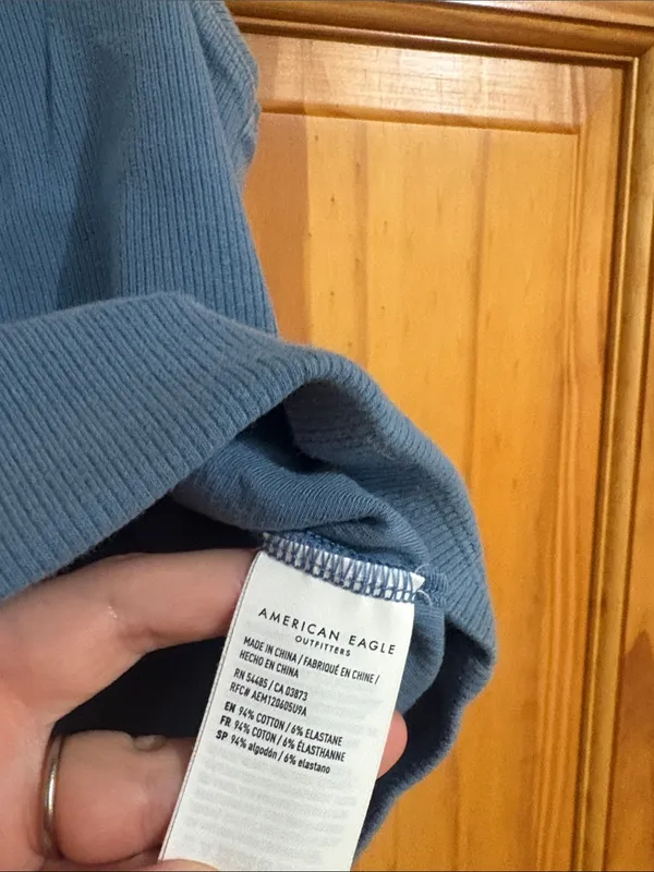 American Eagle Size XS Blue Ribbed Tank Top - Image 4