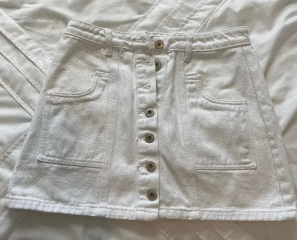 Mignon Jean White Denim Skirt - Image 3