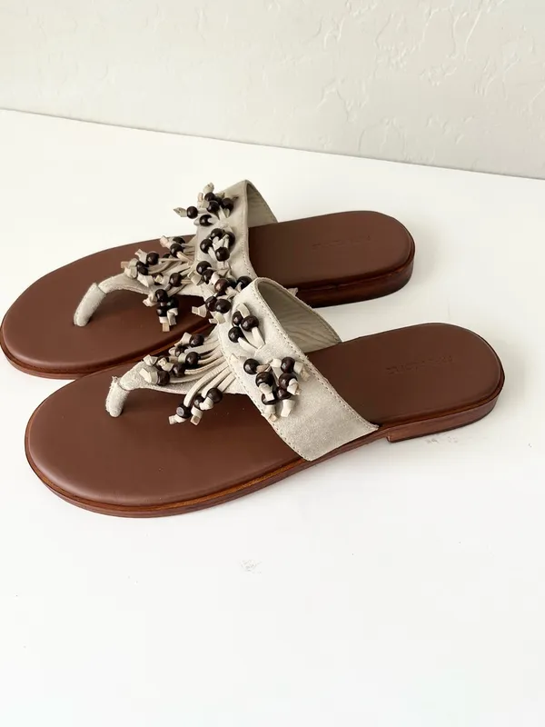 Free People Sadie fringe beaded leather sandals boho summer NEW 9 - Image 6