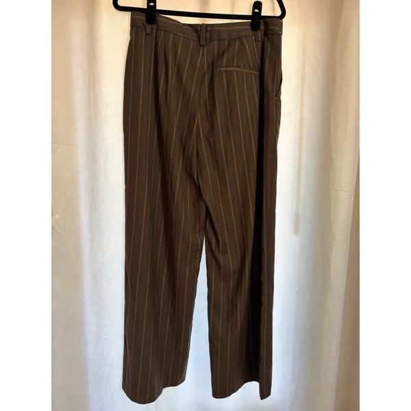 Reformation Carter Mid Rise Pant Pinstripes Wide Leg Trouser Size 8 - Image 4