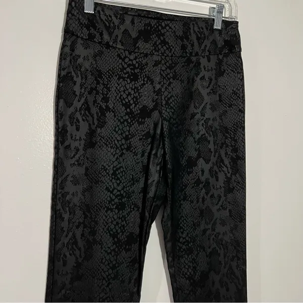 New Tina Stephens Black‎ Snake Print Pull On Pants Size 2 Dressy Casual Office - Image 3