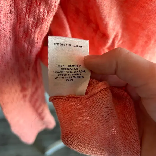 Rosie Neira Anthropologie Wool Blend Peach Longsleeve Ballet Core Wrap Top M - Image 10