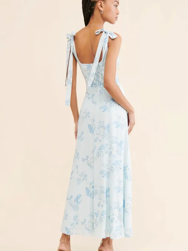 Anthropologie Awaylee Tie Strap Maxi Dress Romantic Event Wedding Guest Vacation Size S Boho - Image 10