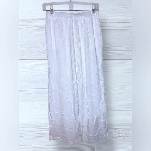 SOLAI Women’s Effortless Flowy Linen Boho Breezy Palazzo Pants - Image 3