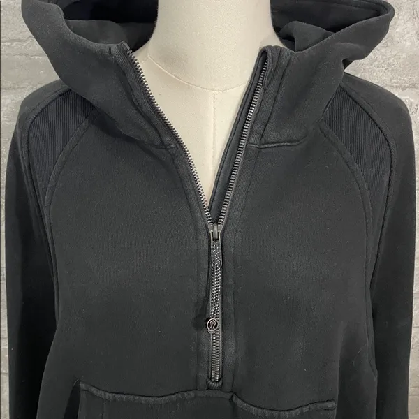 Lululemon Scuba Oversized 1/2 Zip Hoodie Black - Image 4