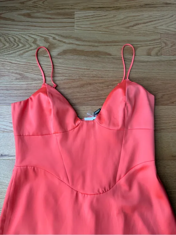 Bardot Ayla Midi Dress Orange Fizz Satin Corset NWT XL US 10 - Image 7