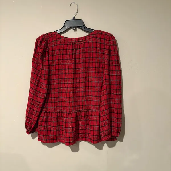 Loft Plaid Blouse | Size: Medium - Image 3