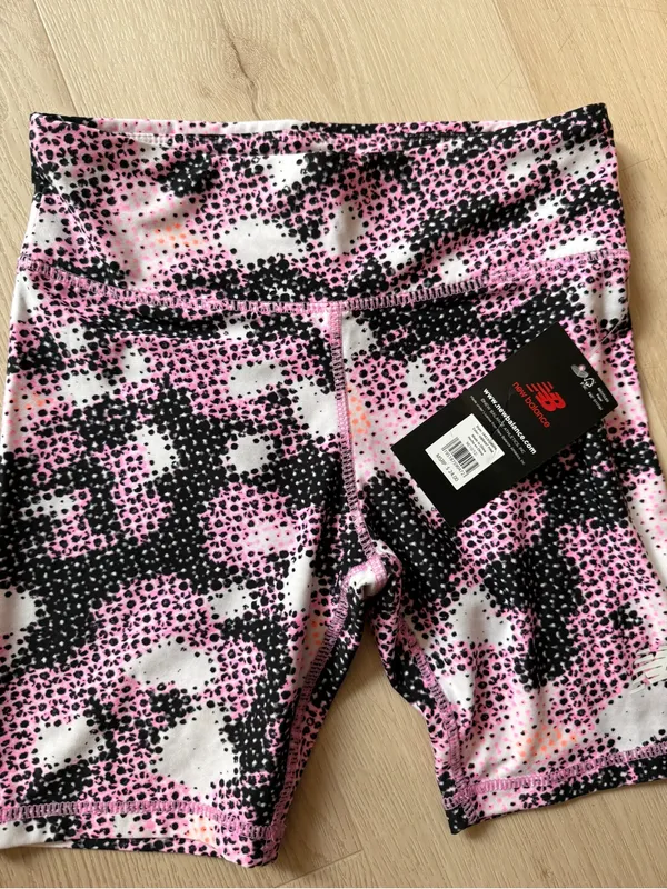 New Balance Pink and Black Printed Women's Bike Shorts - Image 3