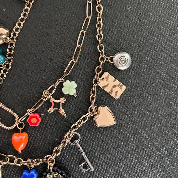 Free People 🍀Gold Charm Necklace with Multicolor Accents - Image 5