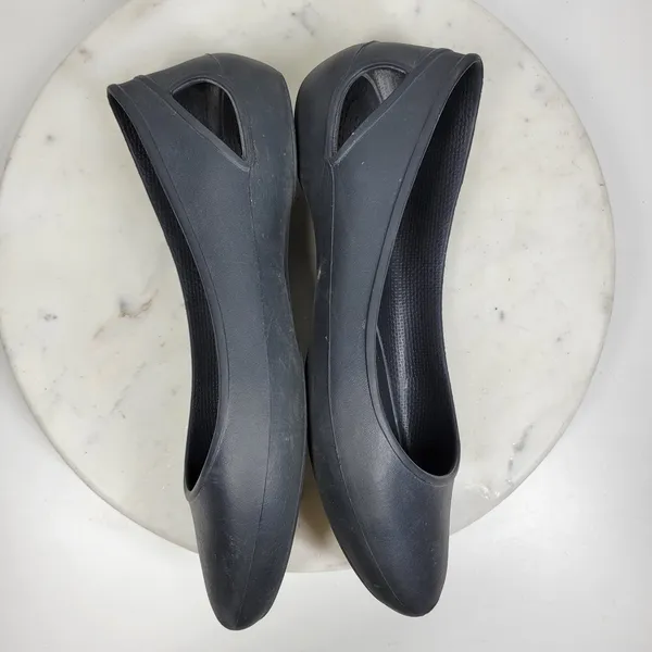Crocs Laura Ballerina Ballet Flats Womens 10 Black Slip On Comfort Lightweight - Image 11