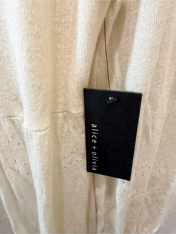 Alice + Olivia Cream Eyelet Babydoll Mini Dress Small NWT - Image 4