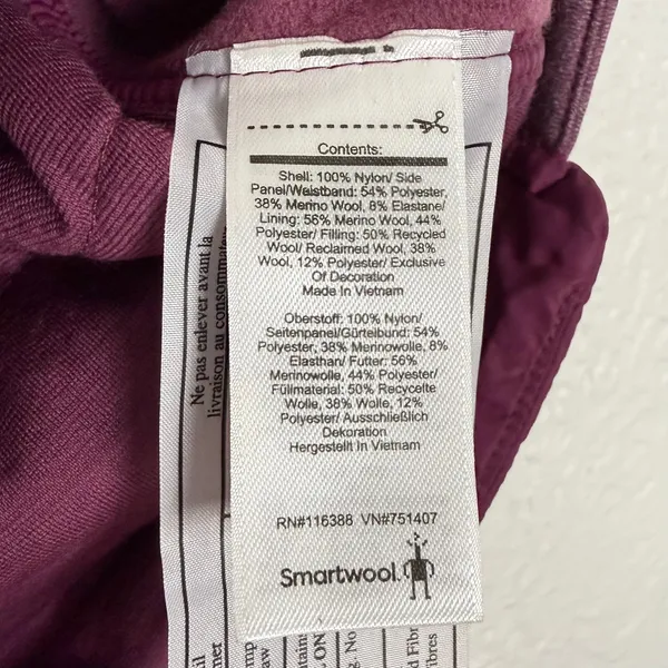 Smartwool Women's Smartloft Puffer Skirt Merino Wool Purple Size Small - Image 4