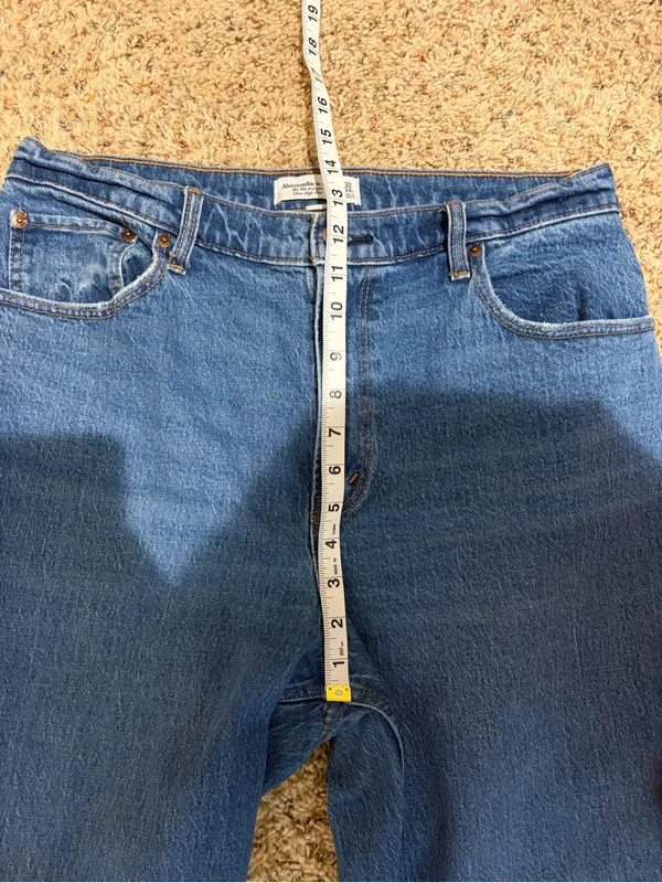 Abercrombie & Fitch Curve Love 90s Straight Ultra High Rise Jeans 32/14S SHORT - Image 13