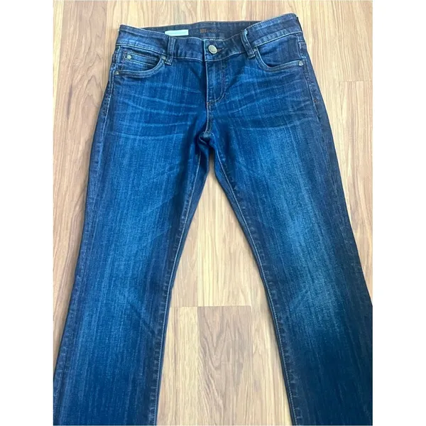 KUT from the Kloth Natalie High Rise Bootcut Jeans Blue Dark Wash Short Size 4 - Image 2