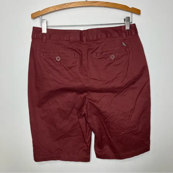Eddie Bauer legendwash stretch‎ maroon shorts women's size 8 tall casual Bermuda - Image 4