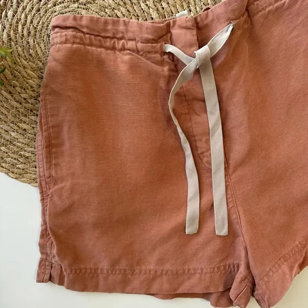 Wilfred Linen Burnt Orange Drawstring‎ Shorts Size XS - Image 3