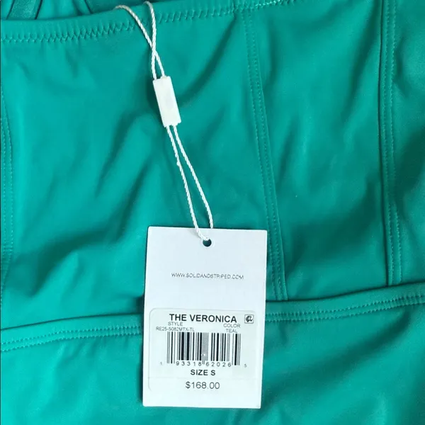 NEW Solid & Striped The Veronica One Piece swimsuit in a teal Small - Image 9