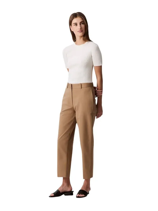 NWT Calvin Klein Cotton Stretch Straight Leg Fit Chino Pants Tigers Eye Brown 8 - Image 4