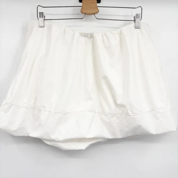 Maeve Womens White Balletcore Cotton Elastic Waist Bubble Puff Mini Skirt Size L - Image 6