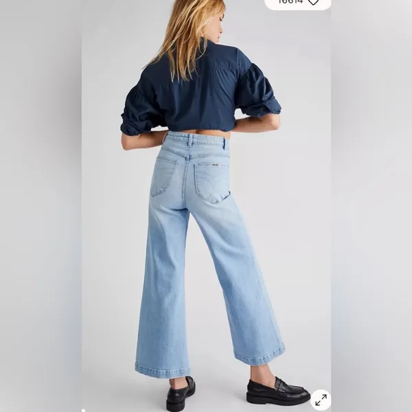 Rollas Sailor High Rise Wide Leg Jean Size 26 Light Blue‎ Wash - Image 2