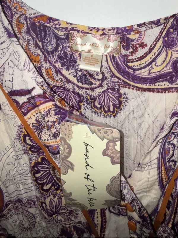 Band of the Free Paisley Long Sleeve Mini Dress - Image 3
