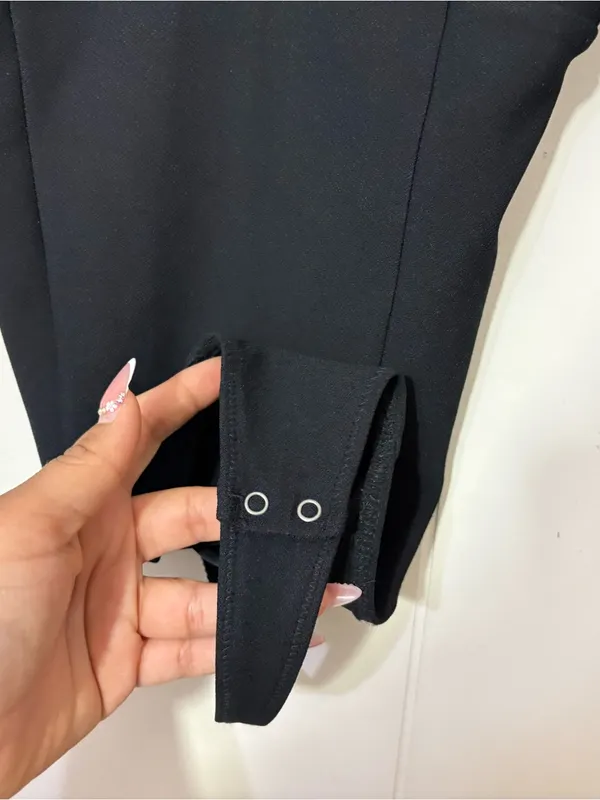 Abercrombie & Fitch Black Mesh Long Sleeve Sweetheart Neck Bodysuit Size S Going - Image 8