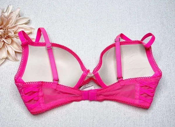 Victoria’s Secret Pink Lace Push Up Padded Bra Dream Angels Series 32C - Image 8