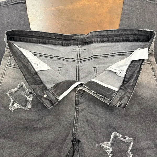 Faded Black Jeans Stars Ombre style Stars festival Party Statement Celestial fun - Image 13