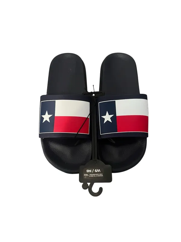NWT Texas Flag Slip On Slider Sandals Navy Unisex W9/M8 Everyday Beachwear Pool - Image 2